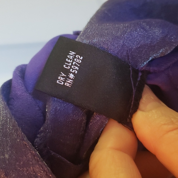 Gorgeous Purple & Iridescent purple Dress. Vneck with flattering ruffles. - Picture 7 of 9